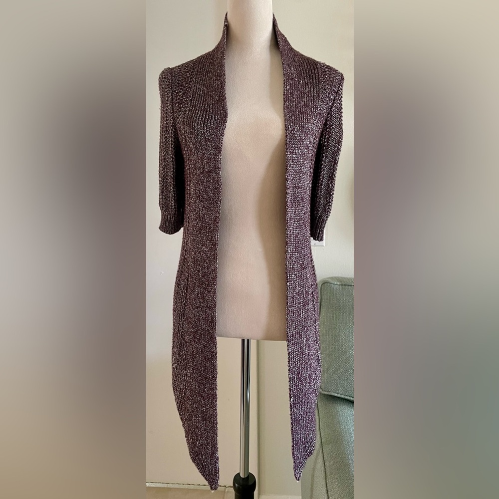 Anthropologie Moth Women's Heathered Purple Cardigan